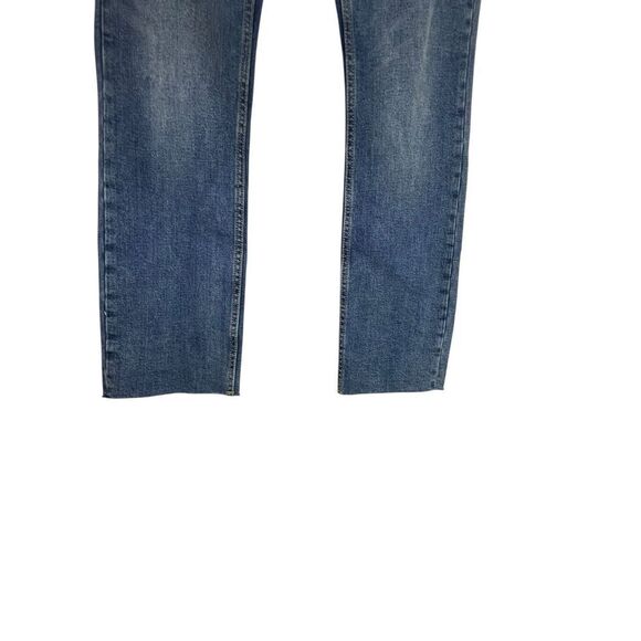 Dear John Straight Leg Medium Wash Mid-Rise Denim Jeans With Raw Hems - Picture 2 of 6